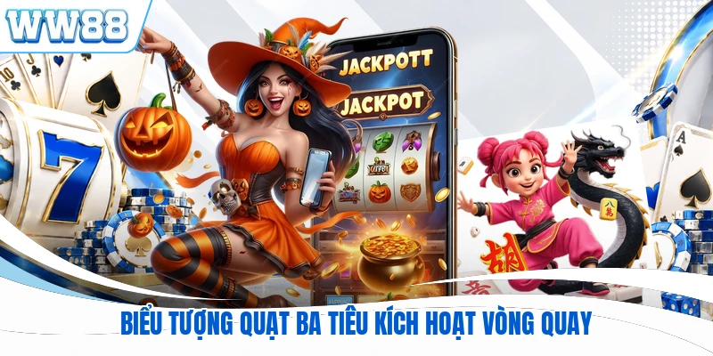 Biểu tượng quạt ba tiêu kích hoạt vòng quay