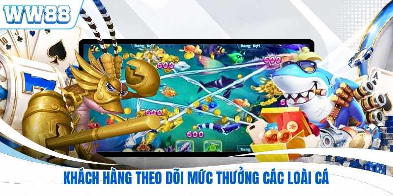 Khách hàng theo dõi mức thưởng các loài cá